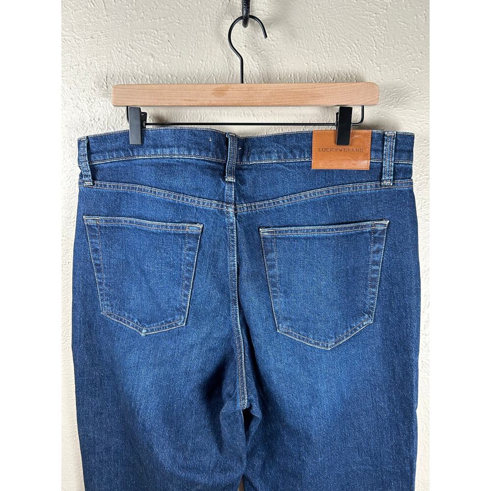 Lucky Brand Jeans Women's Size 14 Boy Mid Rise Relaxed Straight Denim Dark Wash - Picture 7 of 10